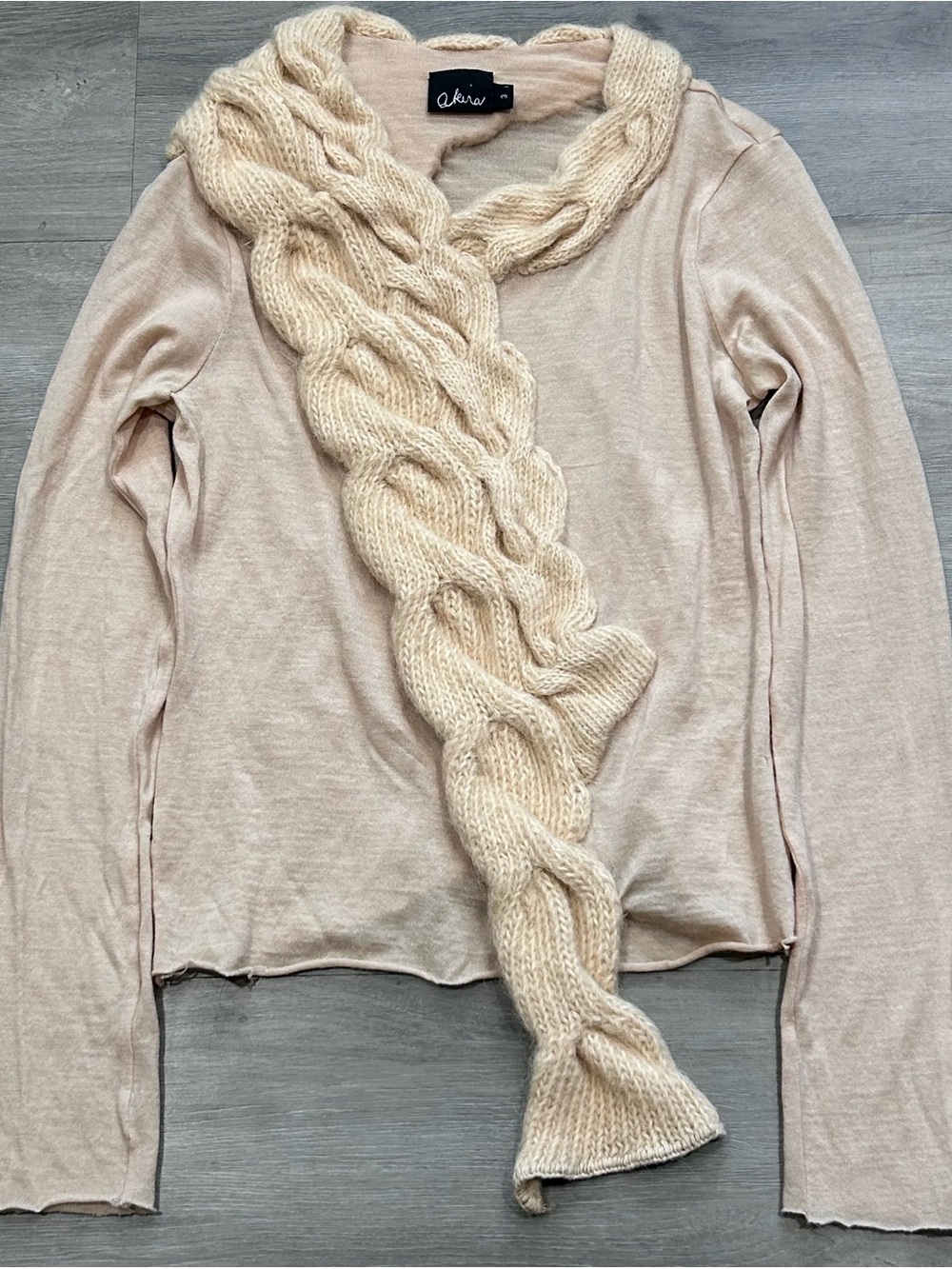 Akira Isogawa Archive Avant-Garde Wool & Alpaca Braided Cable Knit Top - Size 3